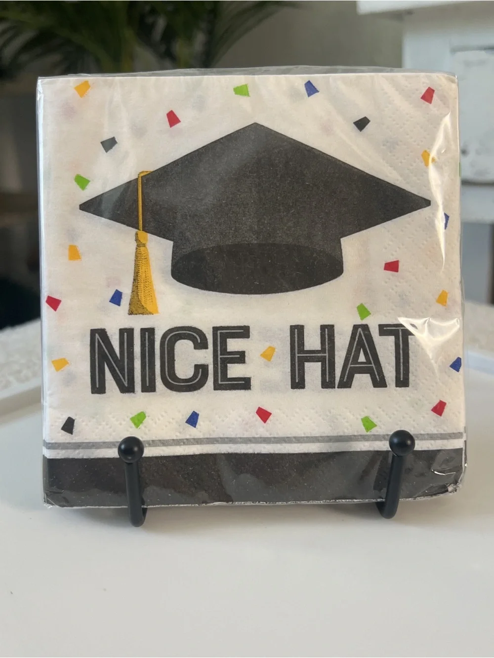 🎓 Graduation Party NAPKINS “Nice Hat” Black/Multicolored 16/pkg bundle w/plates